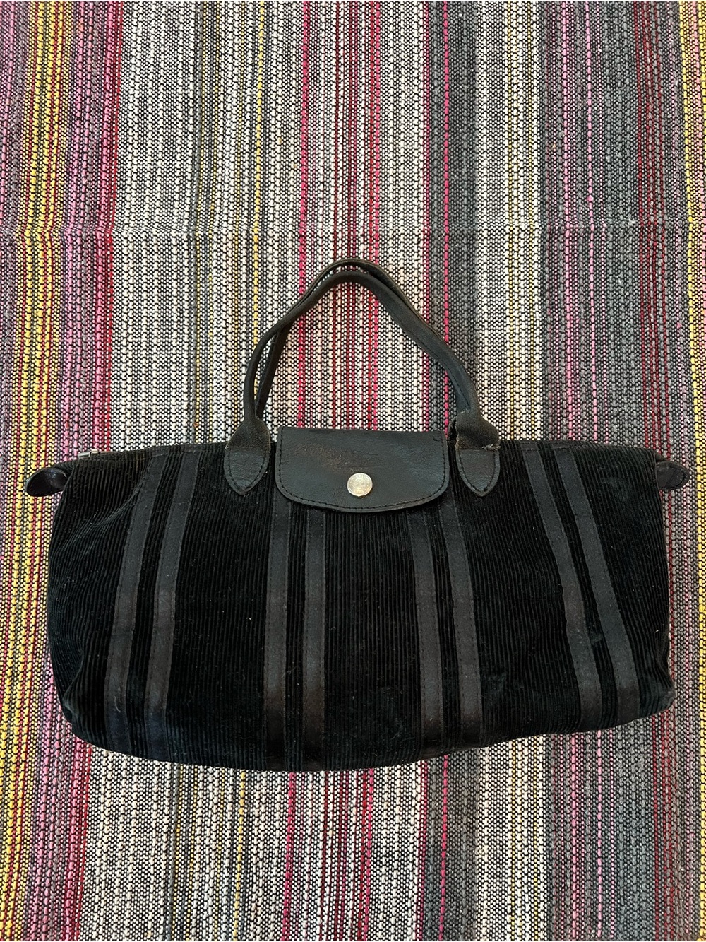 LONGCHAMP Limited Edition Pliage Small Velvet Tote Bag Vintage See Photos
